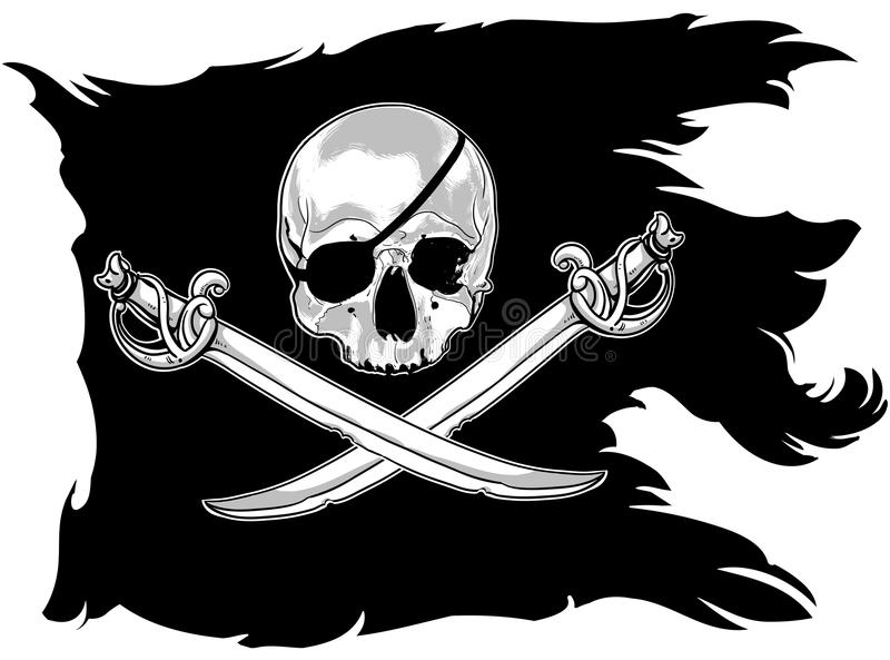 Bandeira De Pirata Ilustração Do Vetor. Ilustração De bei Piratenflagge Ausdrucken