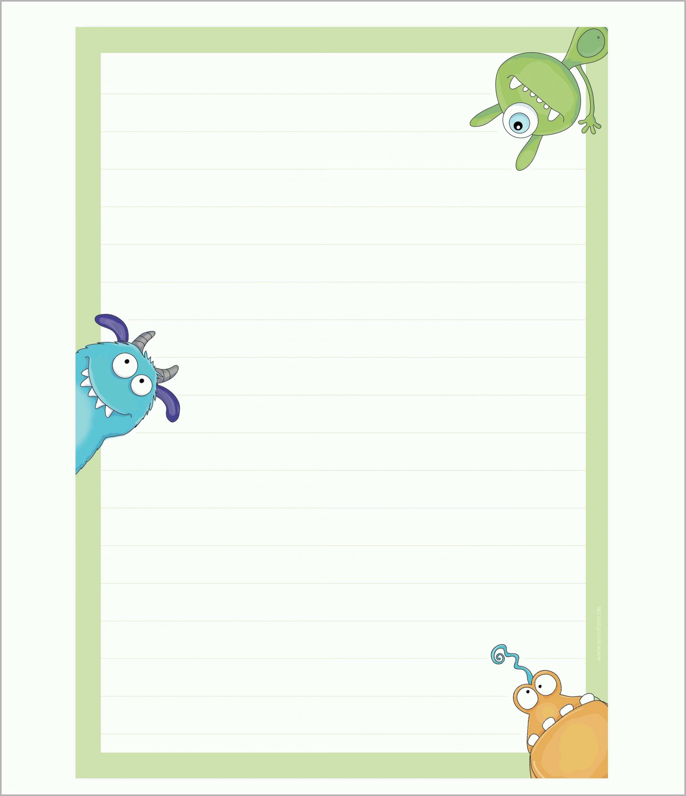 Beeindruckend Briefpapier Für Kinder Emufarm | Bibliothek über Briefpapiervorlagen