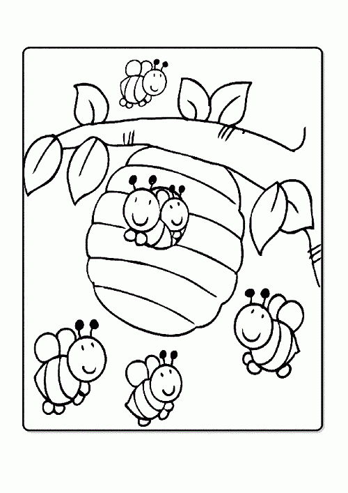 Biene Ausmalbilder Panosundaki Pin innen Ausmalbilder Bienen