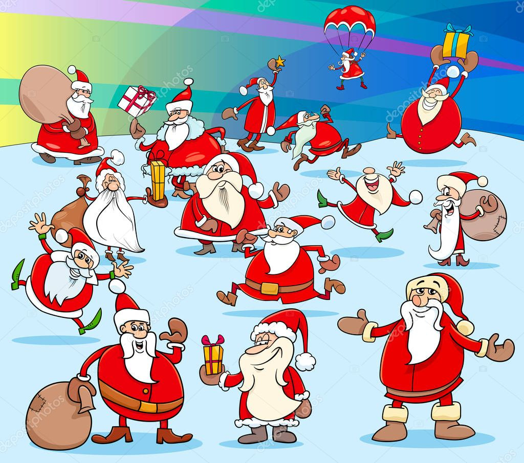 Cartoon Illustration Der Lustige Weihnachtsmann Und bestimmt für Lustiges Bild Weihnachten