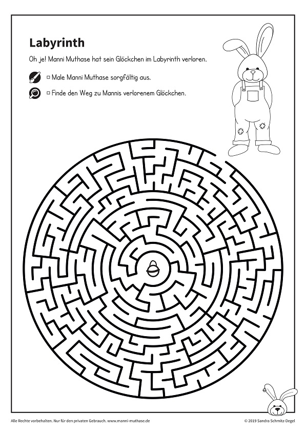 Download: Manni Muthase Labyrinth Zum Ausdrucken | Manni in Labyrinthvorlage Ausdrucken