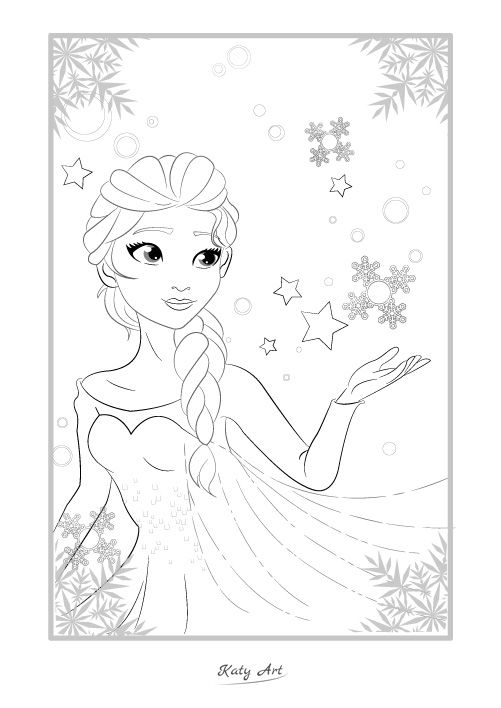 Elsa Aus Frozen | Ausmalbild | Ausmalbild Eiskönigin mit Ausmalvorlage Prinzessin