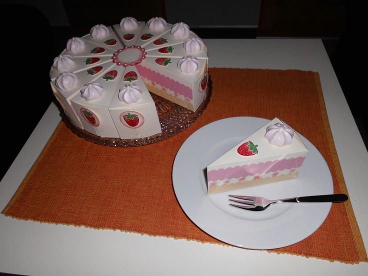 Erdbeer-Torte Aus Papier, 12 Schachteln, Martina Lagemann innen Torte Aus Papier Basteln