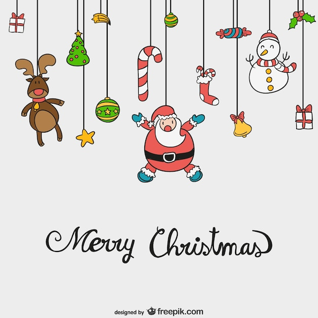 Frohe Weihnachten Vektor Mit Niedlichen Cartoons über Frohe Weihnachten Clipart