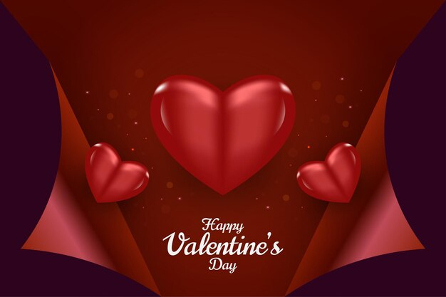 Glückliche Valentinstagkarte Mit Realistischen Herzen bestimmt für Herzensbilder Kostenlos