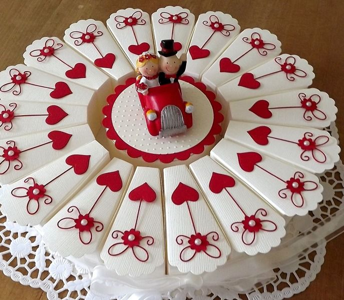 Hochzeitstorte/Gastgeschenke | Süßigkeiten Handwerk mit Torte Basteln Papier Vorlage