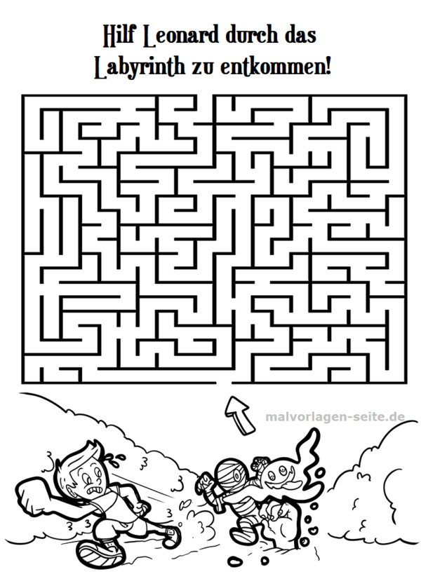 Irrgarten Labyrinth Für Kinder | Irrgarten, Labyrinth in Labyrinthvorlage Ausdrucken