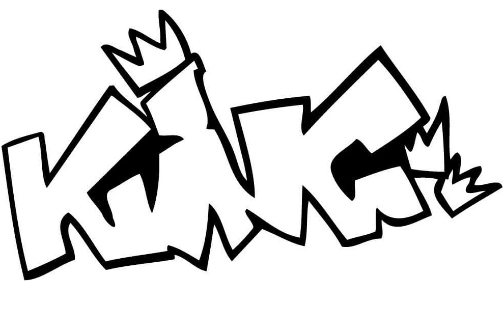 King Graffiti Coloring Page - Free Printable Coloring verwandt mit Graffiti Bilder Ausmalen