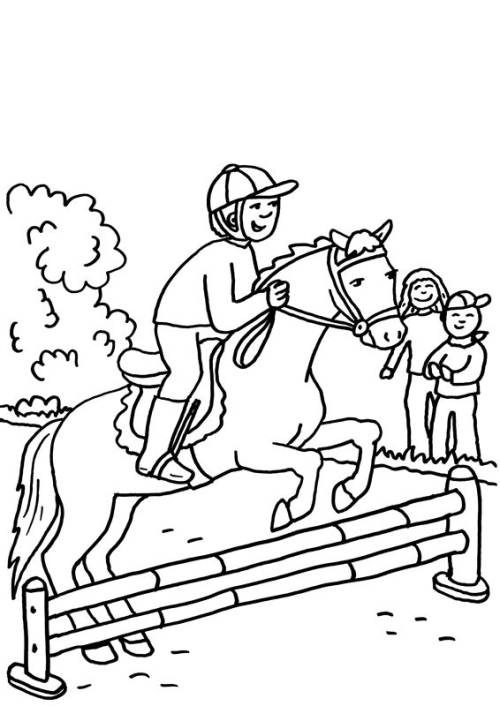 Kostenlose Malvorlage Pferde: Pferd Beim Springreiten Zum verwandt mit Bild Pferd Zum Ausmalen