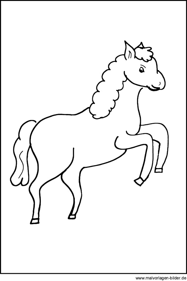 Kostenloses Pferde Ausmalbild Für Kleinkinder für Bilder Zum Ausmalen Pferd