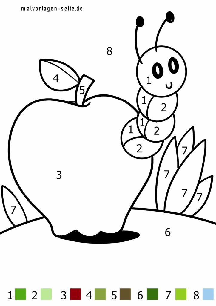 Malvorlage Apfel Und Wurm - Kostenlose Ausmalbilder bei Apfel Malvorlage