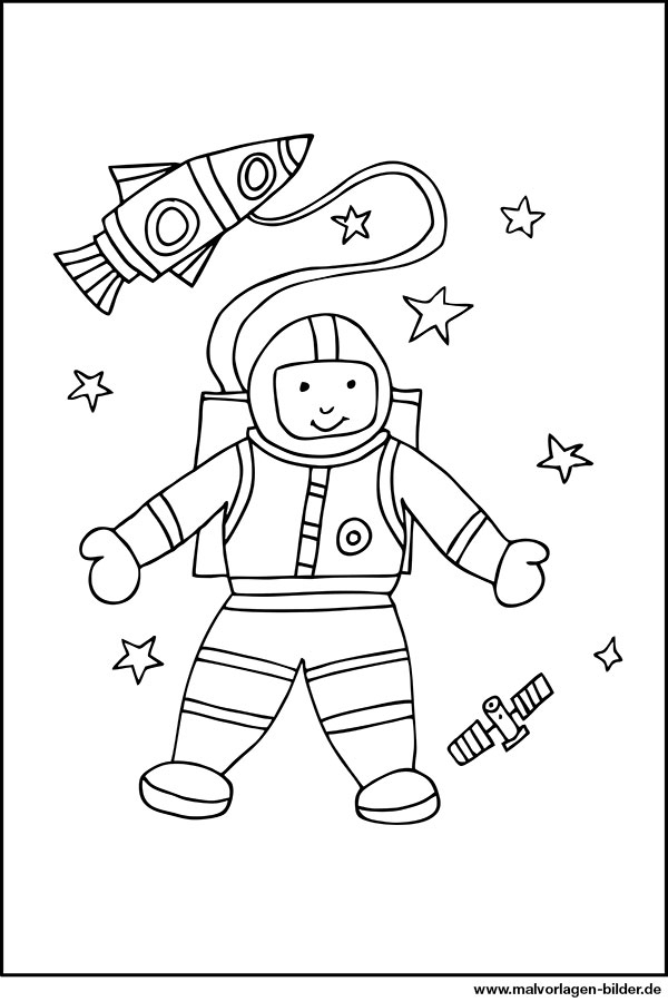 Malvorlage Astronaut - Ausmalbilder Zum Ausmalen innen Kinderbild Zum Ausmalen