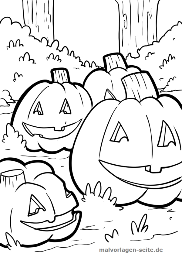 Malvorlage Halloween Kürbis | Feiertage | Malvorlagen über Ausmalbild Kürbis