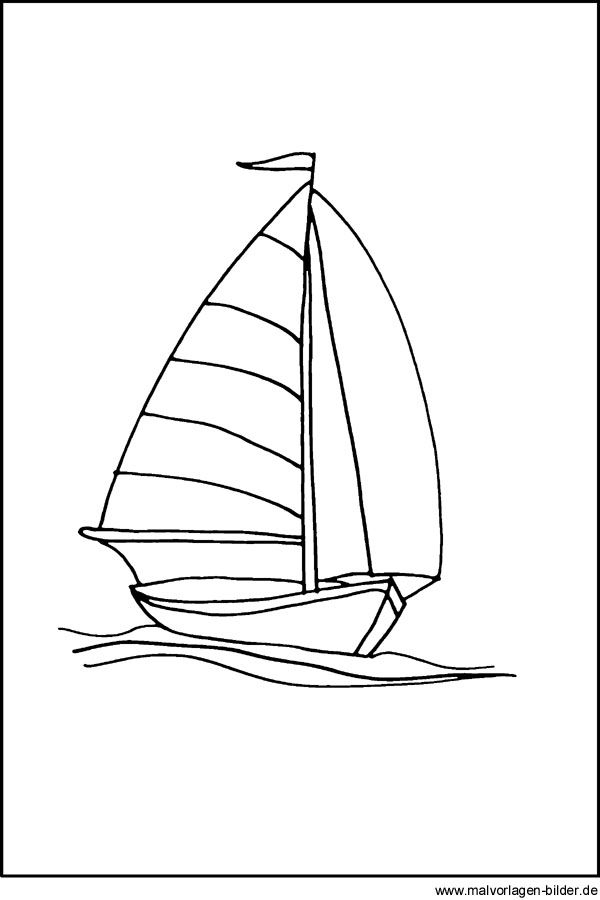 Malvorlage - Segelboot | Segelboot Zeichnung, Segelboot mit Ausmalbilder Schiff