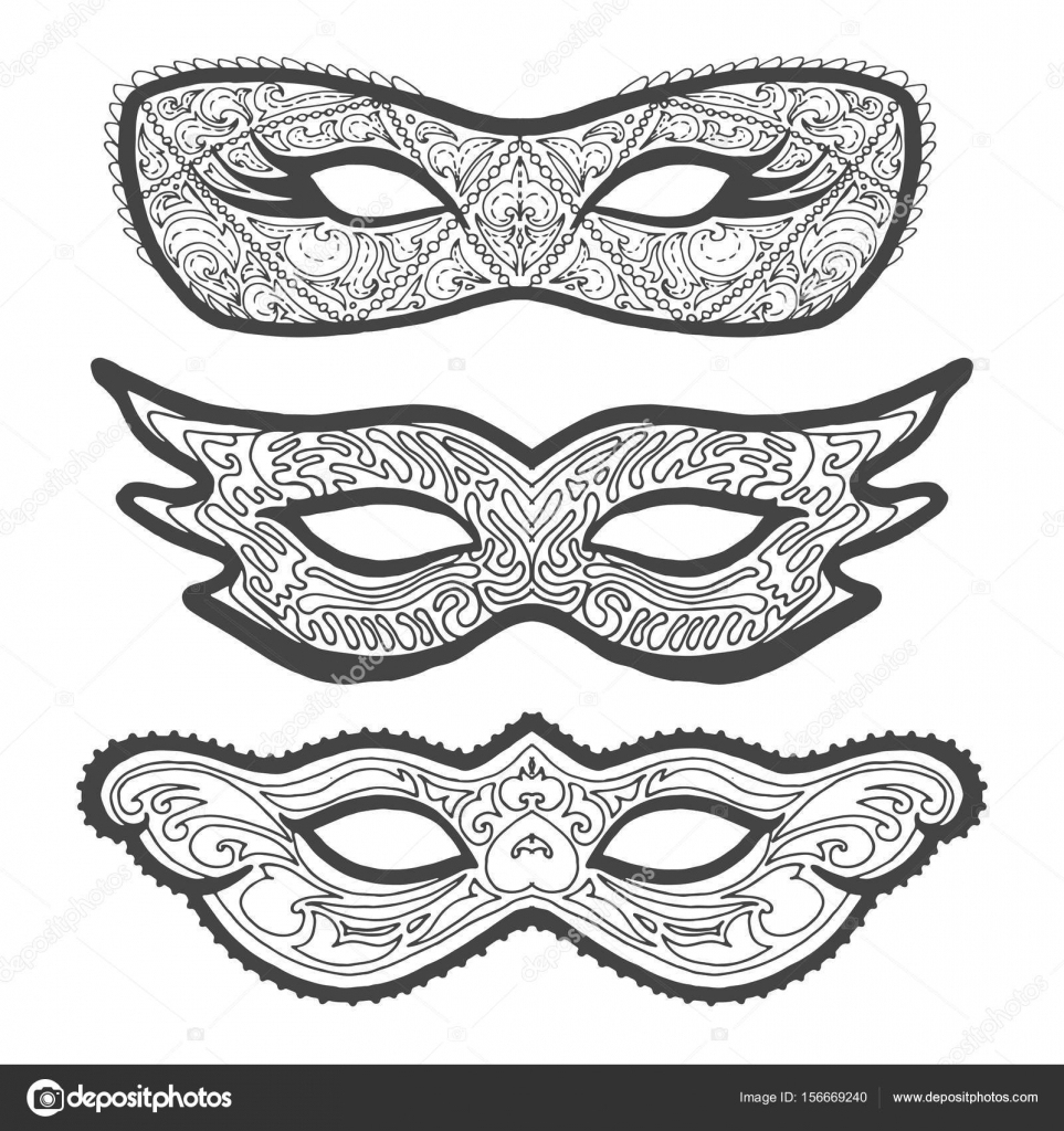 Masken Zum Ausmalen - Ausmalbilder in Karnevalsmasken Zum Ausmalen