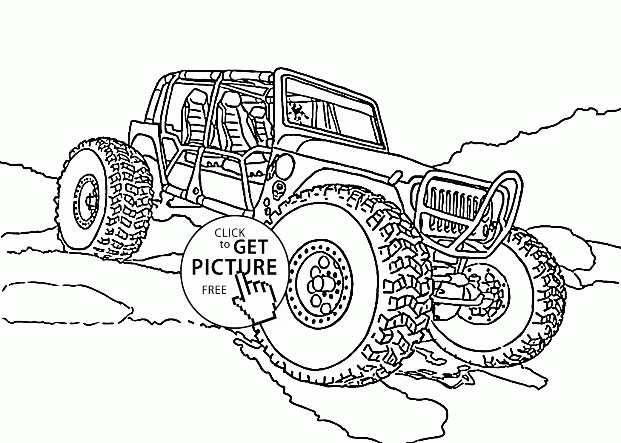 Mini Monster Truck Coloring Page For Kids, Transportation innen Ausmalbilder Monstertruck