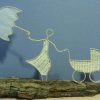 Papierdraht-Figur, Mutter Mit Kinderwagen, Frau Mit Schirm für Papierdraht Engel Vorlage