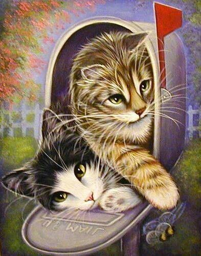 Pin Von Jennifer Vogs Auf Katzen Gemalt | Katze Malen ganzes Süße Katze Zeichnen