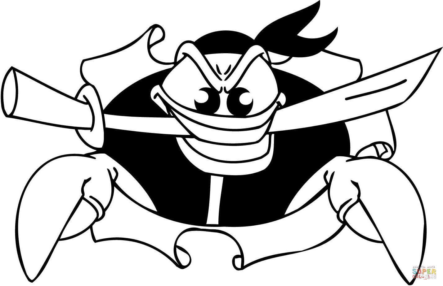 Pirate Crab With A Sword In The Mouth Coloring Page | Free für Piratenflagge Zum Ausmalen