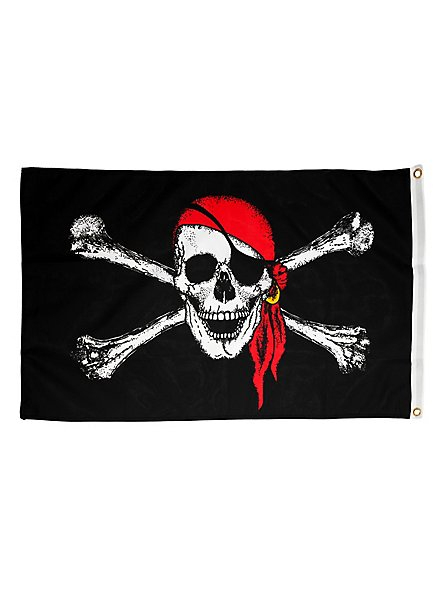 Piratenflagge Mit Kopftuch Klein - Maskworld bestimmt für Piratenflagge Ausdrucken