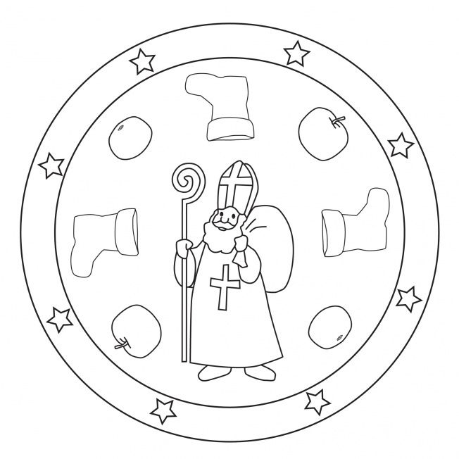 Saint Nicholas Mandala | St Nicholas Day, Saint Nicholas bei Samichlaus Zum Ausmalen