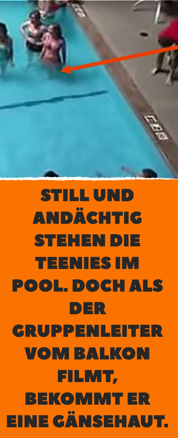 Schüler Bei Spontaner Gesangs-Aktion In Pool Gefilmt ganzes Schulbeginn Lustige Bilder