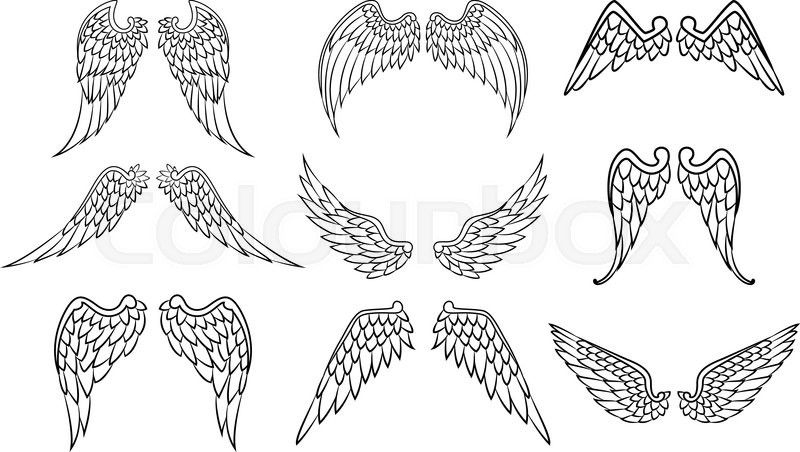 Stock-Vektor Von 'Symbol, Muster, Ornament' | Flügel über Engelsflügel Vorlage