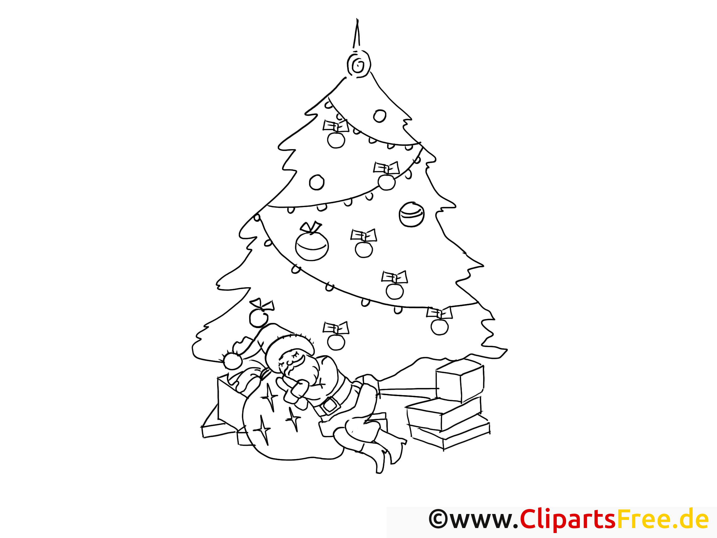 Weihnachtsmann Schläft Unter Tannenbaum Ausmalbilder Für bei Ausmalbilder Tannenbaum
