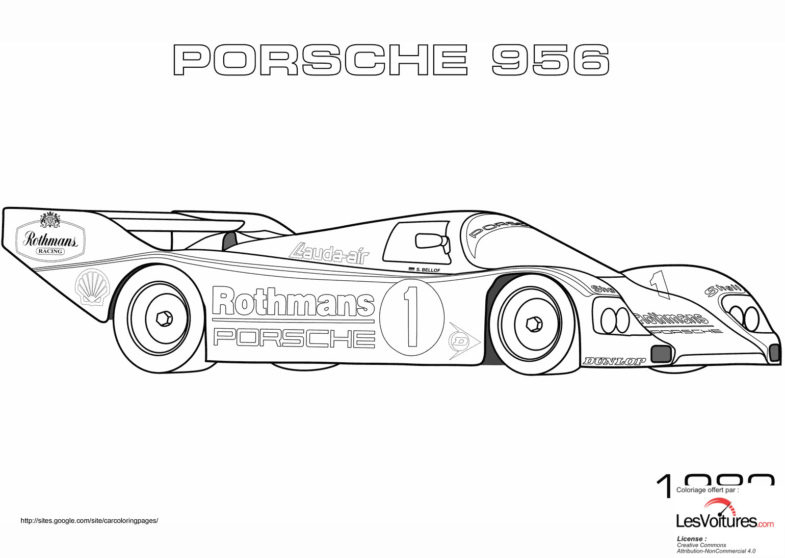 1982-Porsche-956-Coloriage-Voiture | Les Voitures bei Coloriage Porsche 911 Dessin Facile