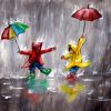 Artmasters Playing In The Rain | Acryl | Leinwand bei Wasserfarben Bilder Kinder