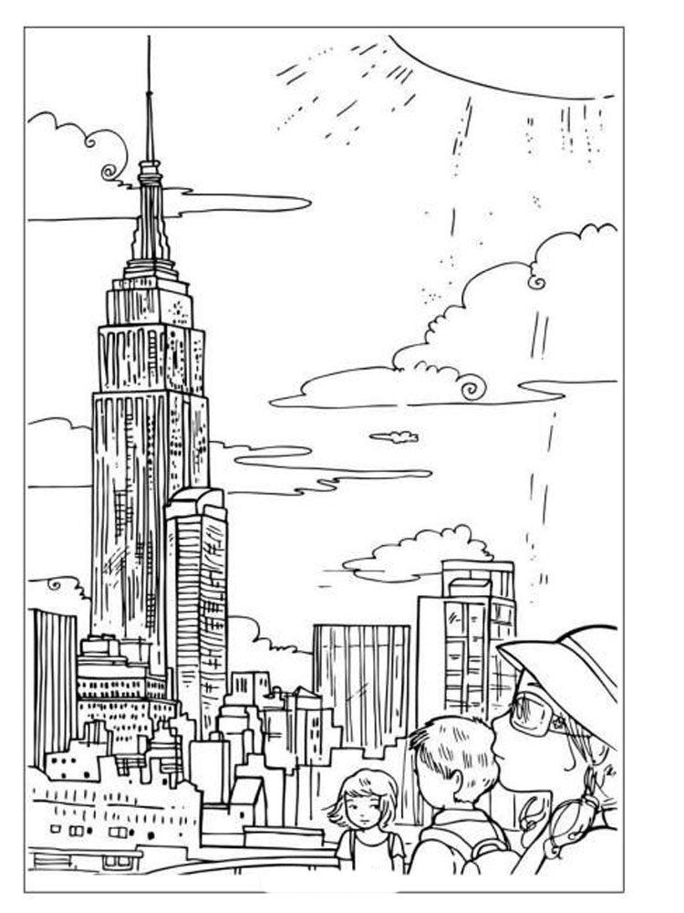 Ausmalbilder New York - Malvorlagen Kostenlos Zum Ausdrucken bei Coloriage Dessin New York