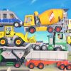 Bagger, Lastwagen, Polizei &amp; Spielzeugautos Auf Der ganzes Polizei Bilder Kinder