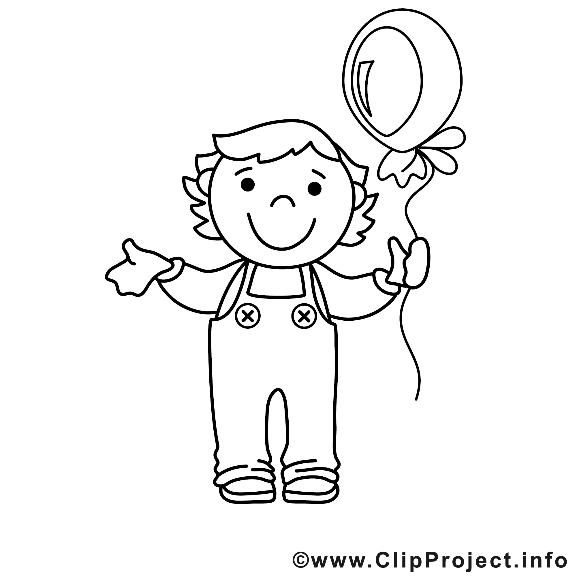 Ballon Graçon Illustration - Enfants À Colorier - Enfants bei B À Colorier