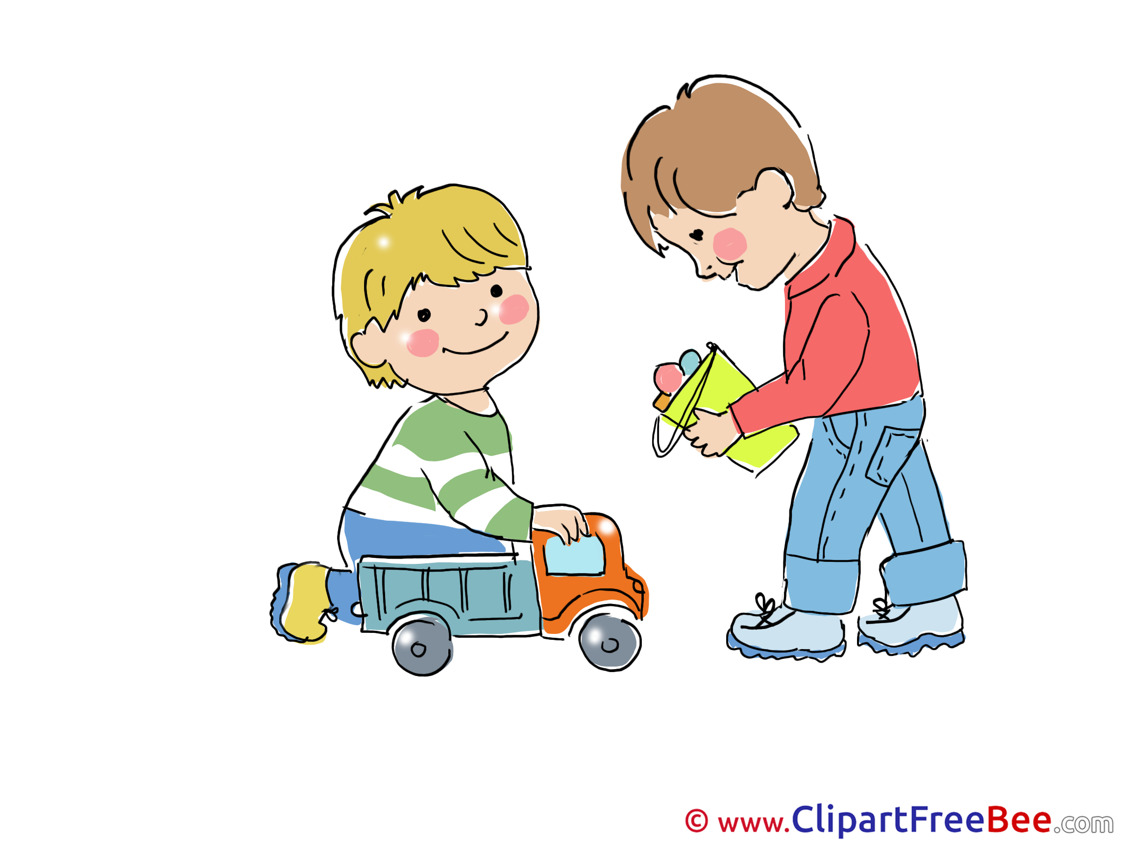 Cars Children Clipart Kindergarten Illustrations mit Spielende Kinder Bilder Comic