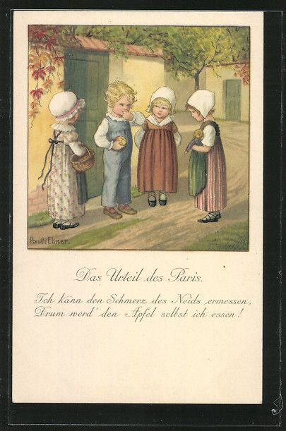 Carte Postale Ancienne: Cpa Illustrateur Pauli Ebner: Das innen Alte Kinderbilder