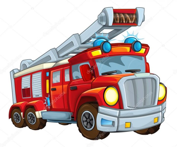 Cartoon Glücklich Und Lustige Cartoon Feuerwehr mit Kinder Bilder Autos