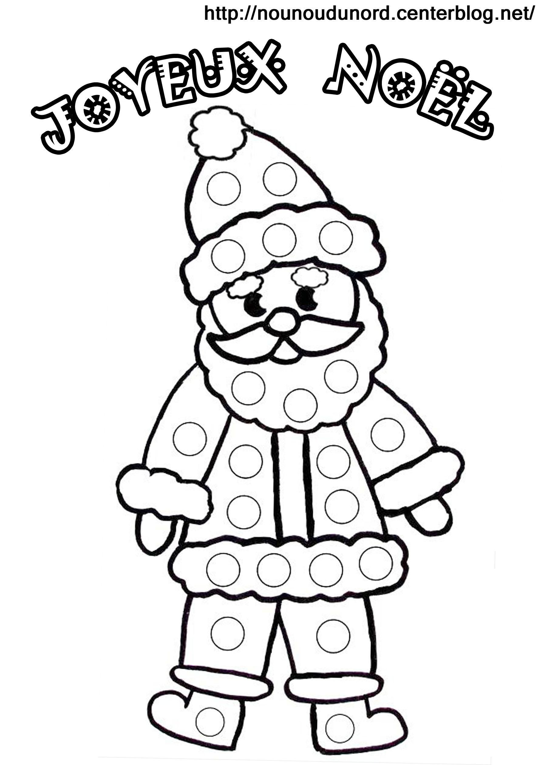 Coloriage À Gommettes Le Père Noël über Coloriage Dessin Noel