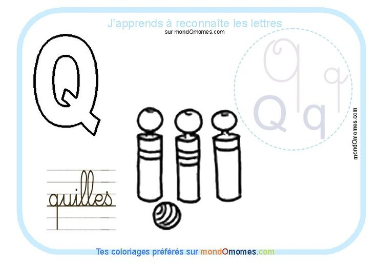 Coloriage Alphabet Lettre Q | Coloriage Alphabet bestimmt für Q Dessin