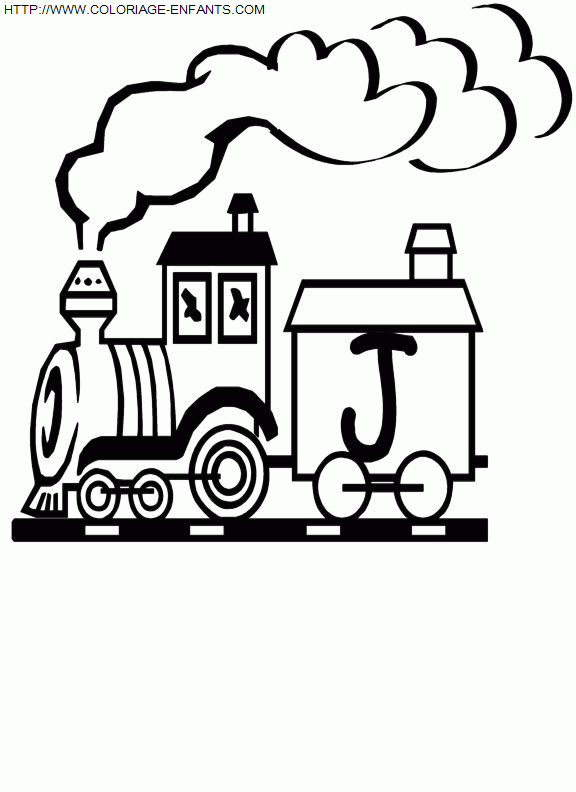 Coloriage Alphabet Train Lettre J À Imprimer Et À Colorier innen J À Colorier