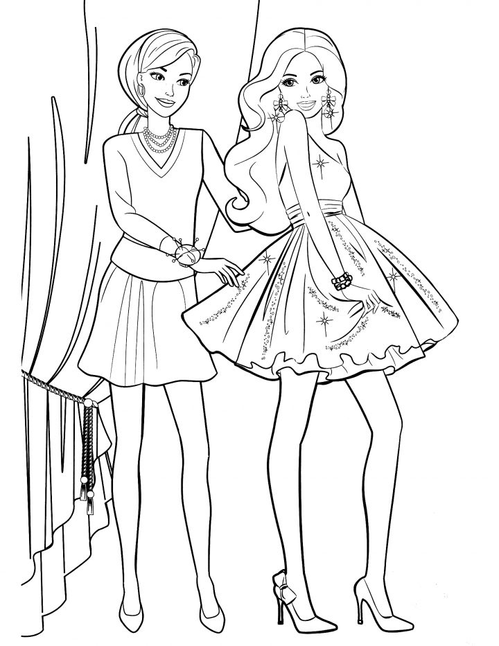 Coloriage Barbie #27481 (Dessins Animés) - Album De Coloriages in Coloriage Dessin Barbie