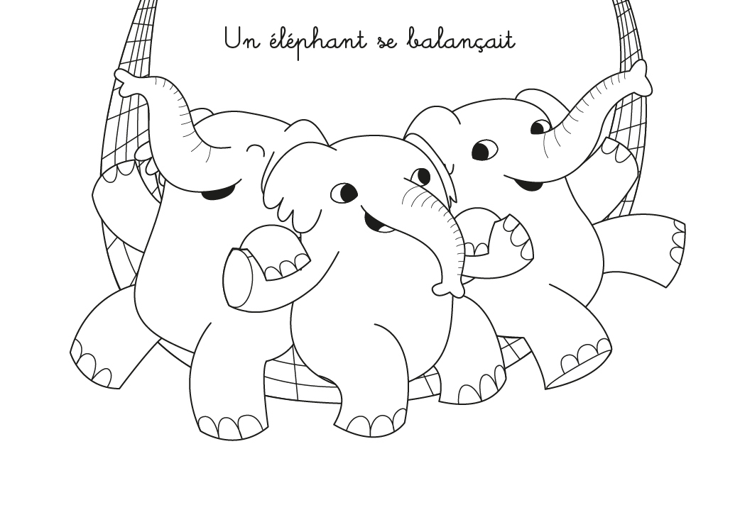 Coloriage Chanson : Un Éléphant Se Balançait verwandt mit Coloriage Un Une