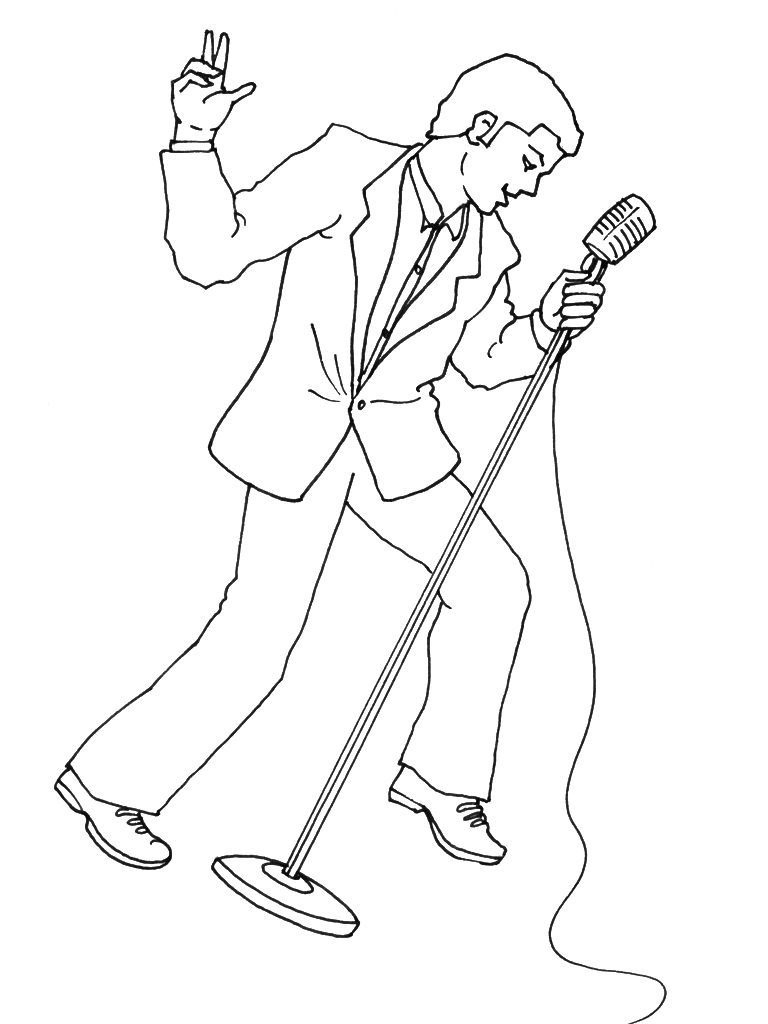 Coloriage Chanteur 1 - Coloriage Chanteurs - Coloriages in I Coloriage