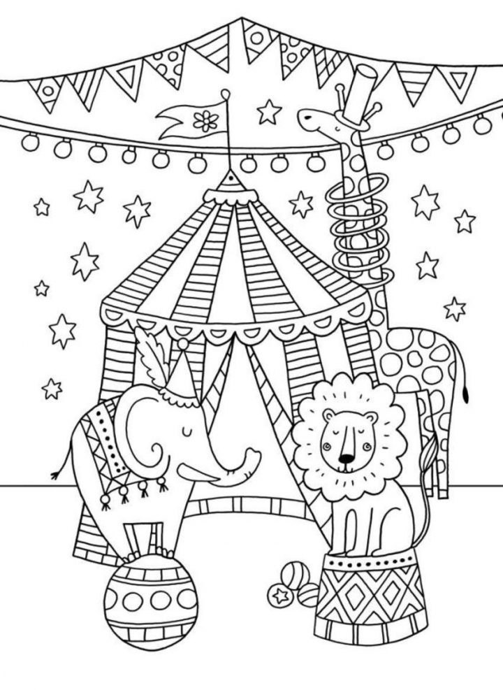 Coloriage Cirque Maternelle - Primanyc ganzes Dessin Pour Coloriage Maternelle