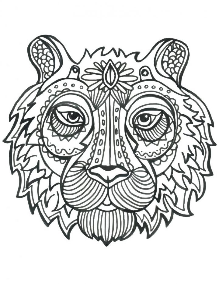 Coloriage De Animaux Tete De Tigre À Imprimer - Artherapie.ca für Ça Coloriage