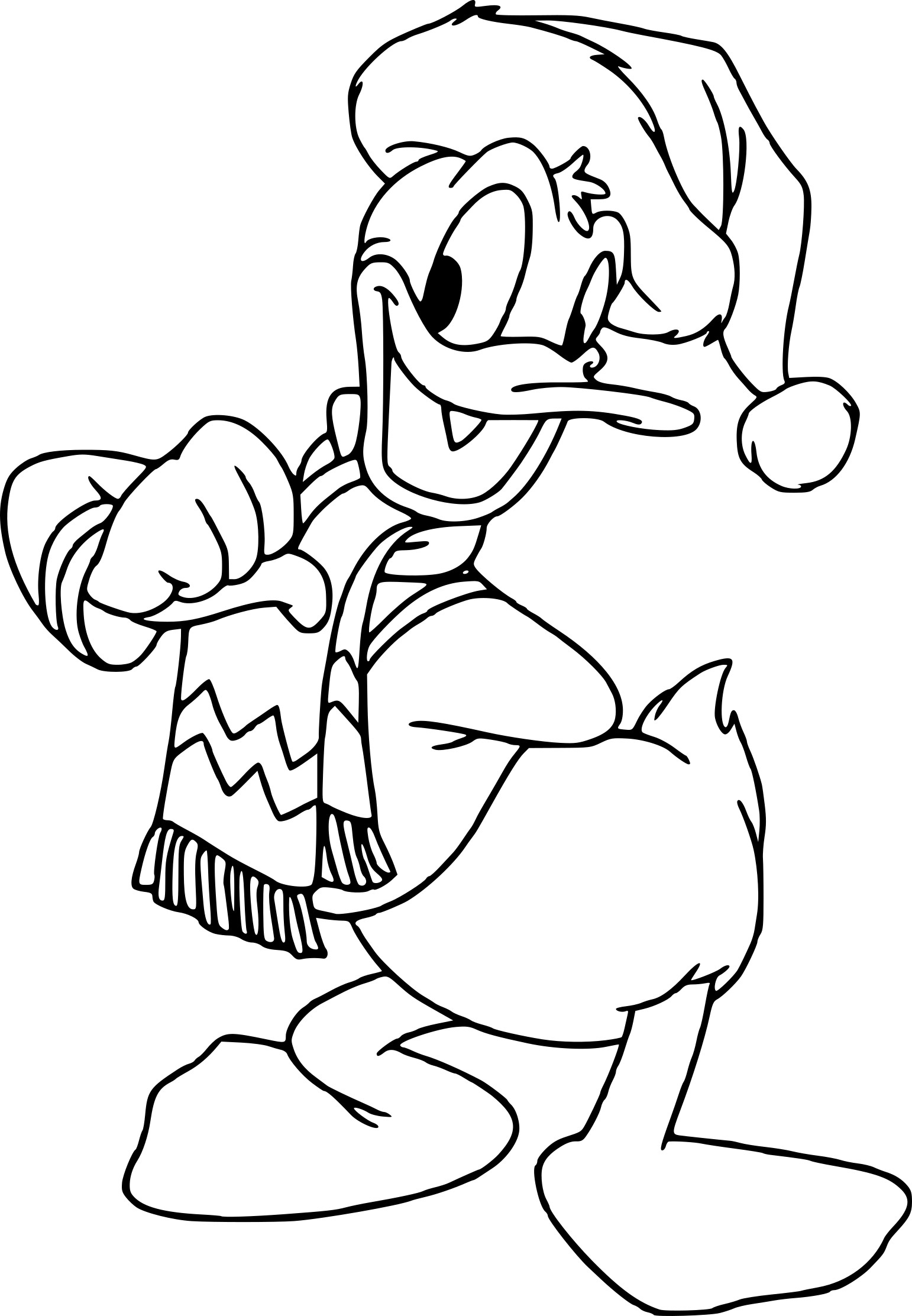 Coloriage Donald À Noël A Imprimer in Dessin Coloriage Disney À Imprimer