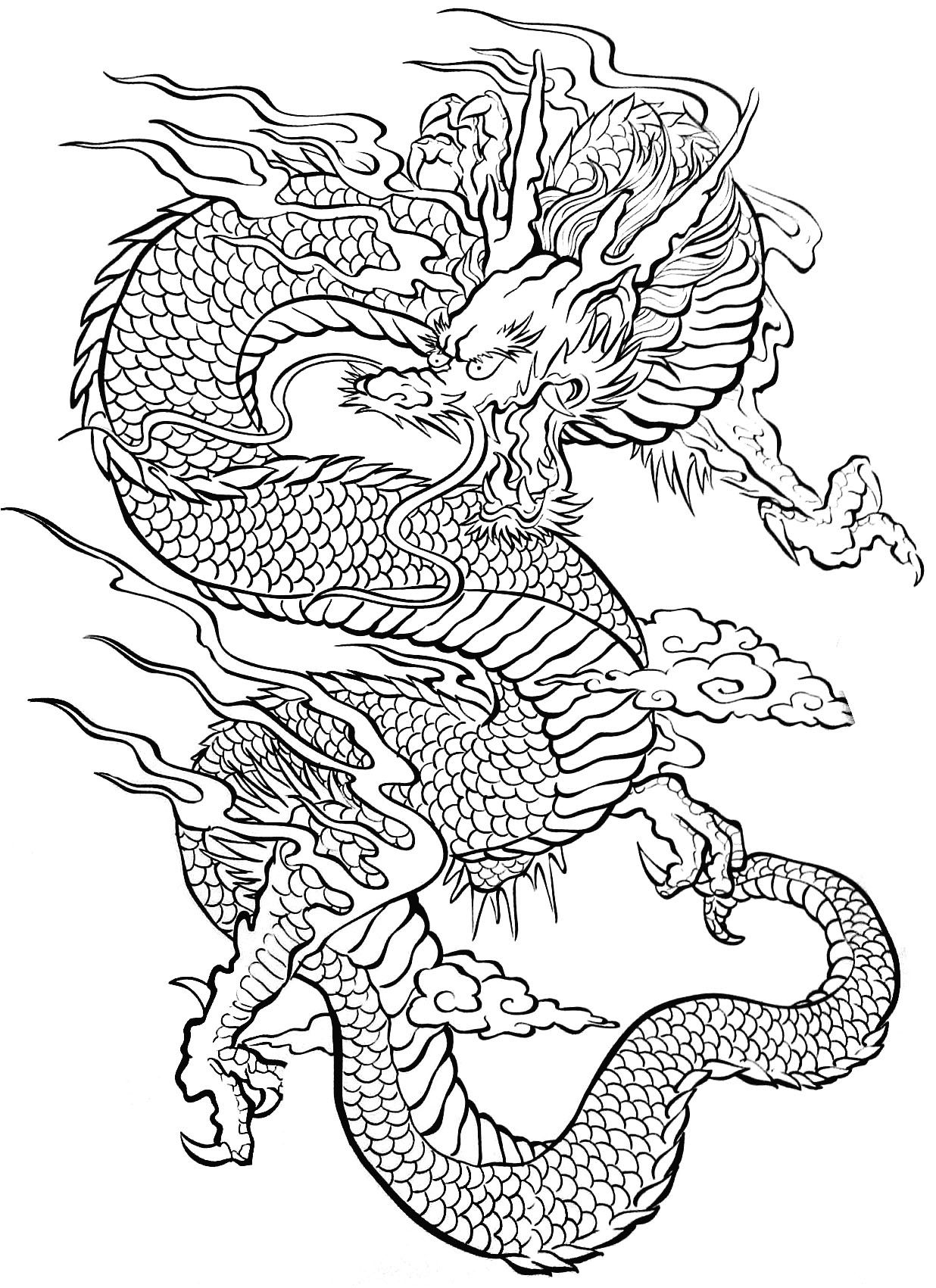 Coloriage Dragon Chinois - Greatestcoloringbook mit Coloriage Dessin Chinois