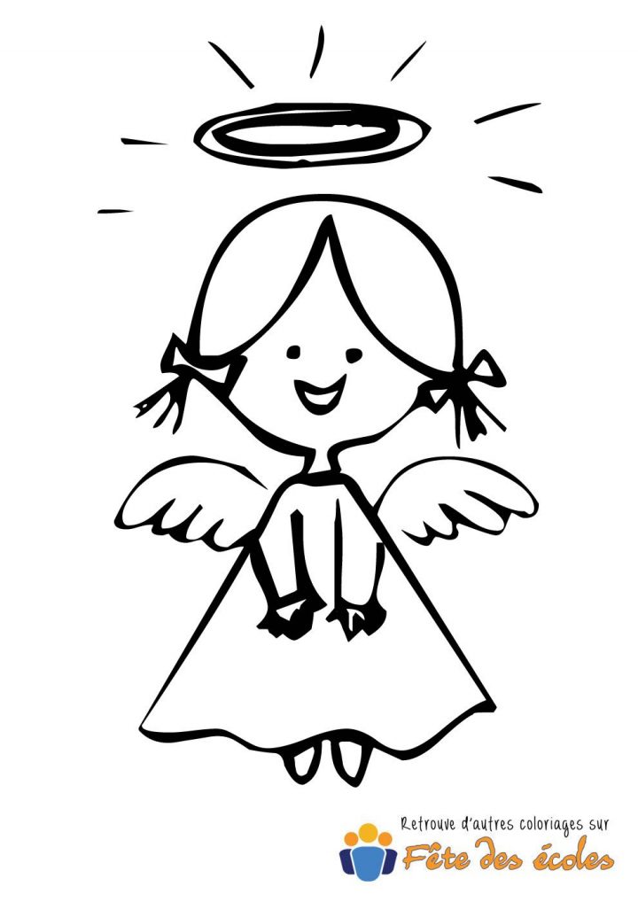 Coloriage D'Un Ange De Noël | Anges De Noël, Coloriage für Coloriage Dessin Ange