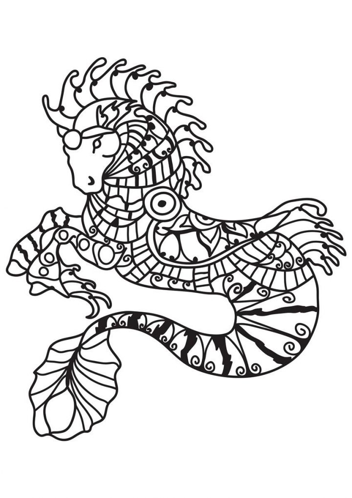 Coloriage Hippocampe - Coloriages Gratuits À Imprimer ganzes Dé Coloriage