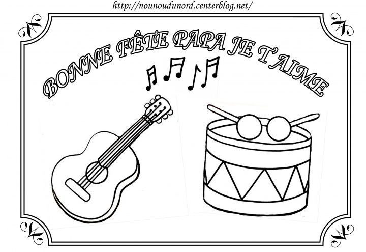 Coloriage Instruments De Musique Pour La Fête für Coloriage Dessin Note De Musique