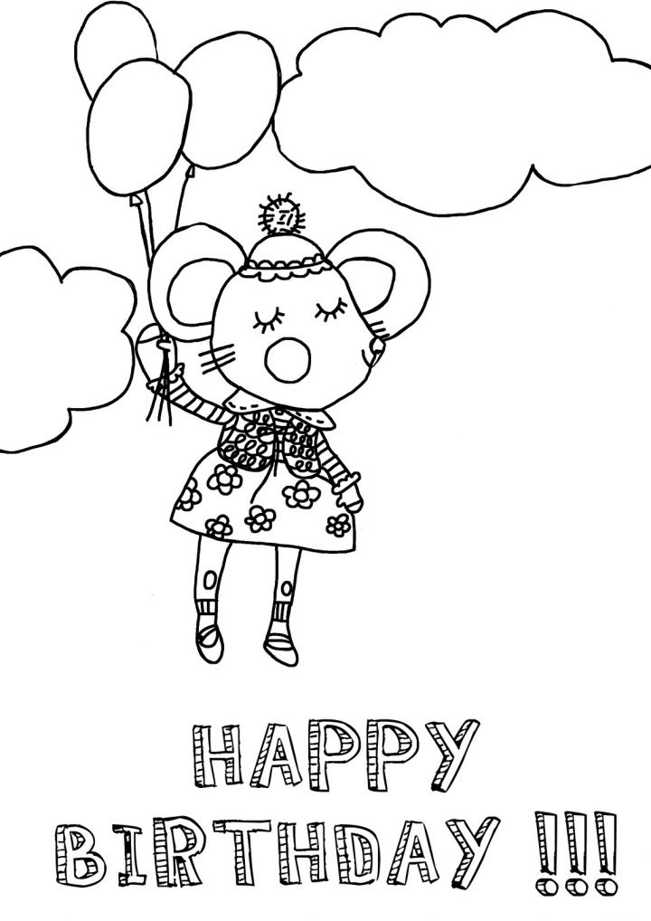 Coloriage Joyeux Anniversaire Chasse | 30000 innen 1 À Colorier